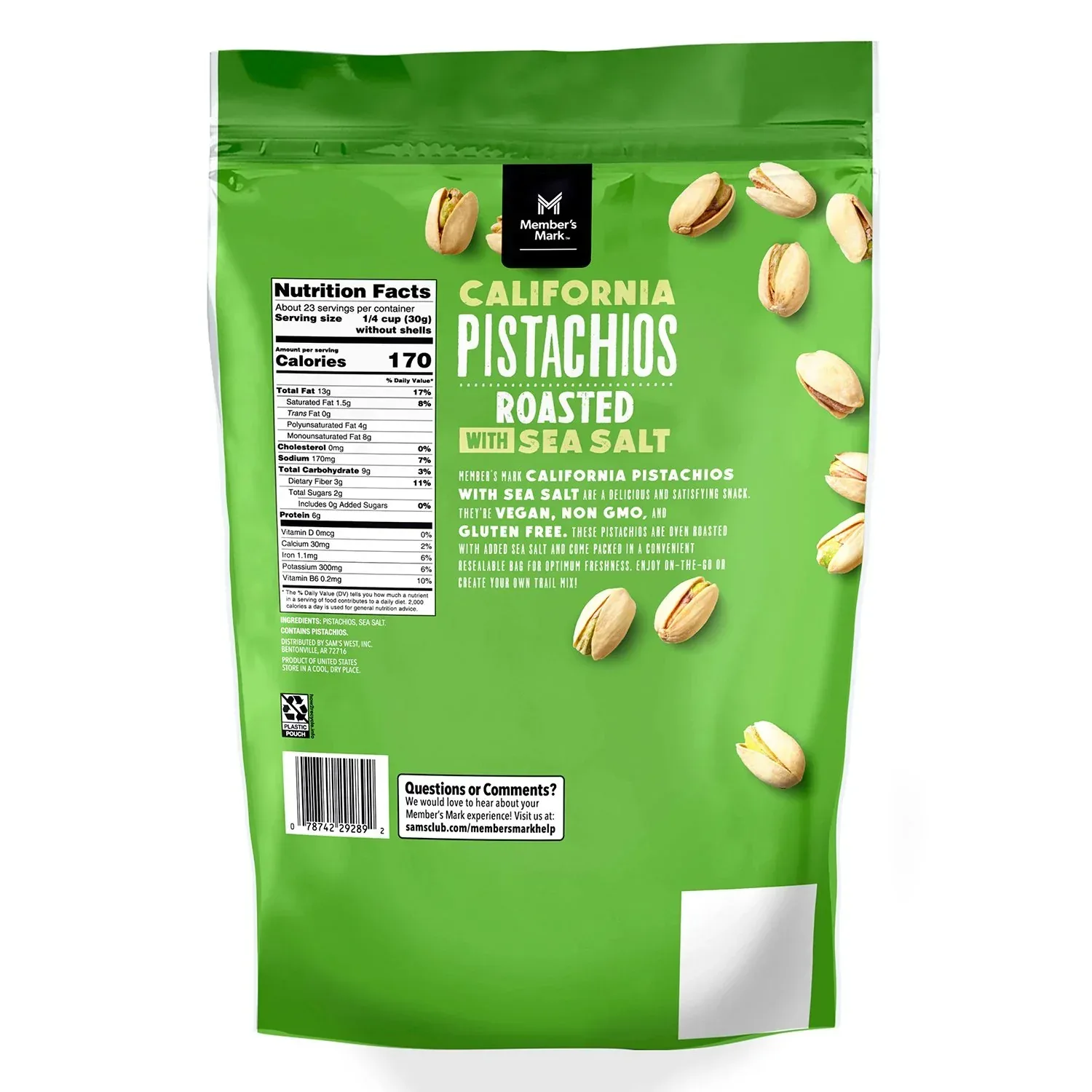 Member's Mark Roasted & Salted Pistachios, 48 oz. - Image 2