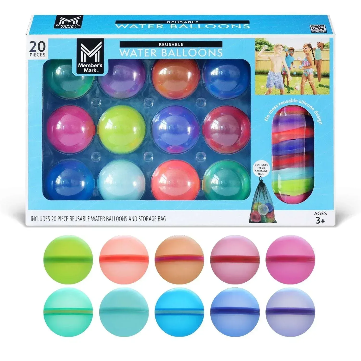 Member's Mark Self-Sealing Reusable Water Balloons with Mesh Storage Bag, 20 pc. - Image 5