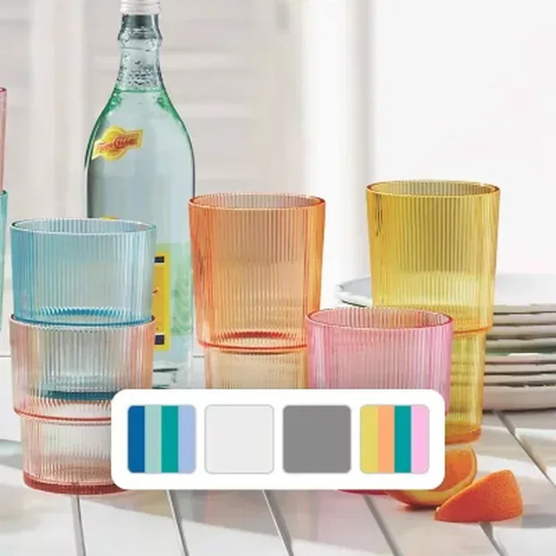 Member'S Mark Shatterproof 12-Piece Drinkware Set Ribbed (Assorted Colors) - Image 11