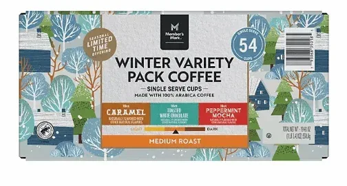 Member's Mark Single Serve Coffee Pods, Winter Variety Pack (54 ct.)