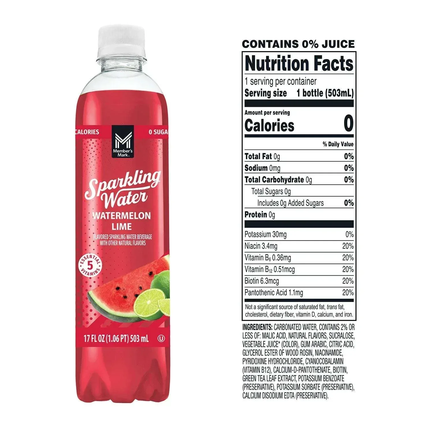 Member's Mark Sparkling Water Variety Pack, 17 fl. oz., 24 pk. - Image 2