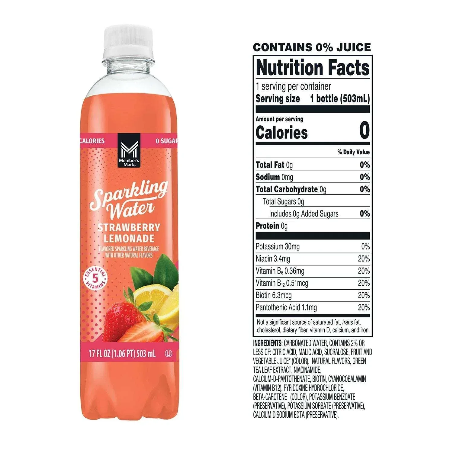 Member's Mark Sparkling Water Variety Pack, 17 fl. oz., 24 pk. - Image 3