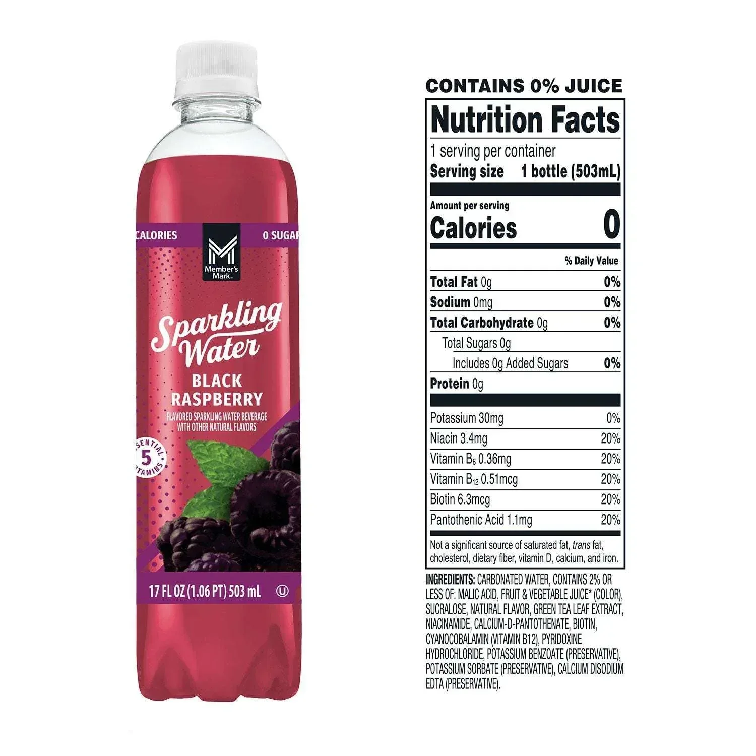 Member's Mark Sparkling Water Variety Pack, 17 fl. oz., 24 pk. - Image 4