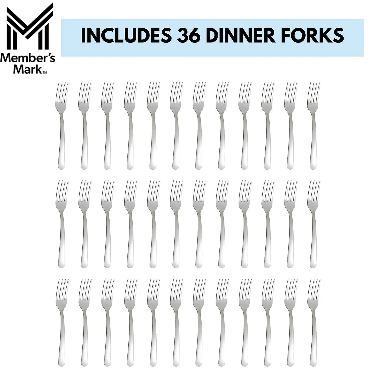 Member's Mark Stainless Steel Dinner Forks 36 ct. - Image 2