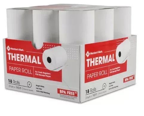 Member's Mark Thermal Receipt Paper Rolls, 3 1/8" X 190', 18 Rolls - Image 2