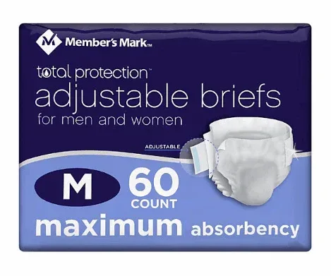 Member's Mark Total Protection Unisex Briefs - Choose Your Size