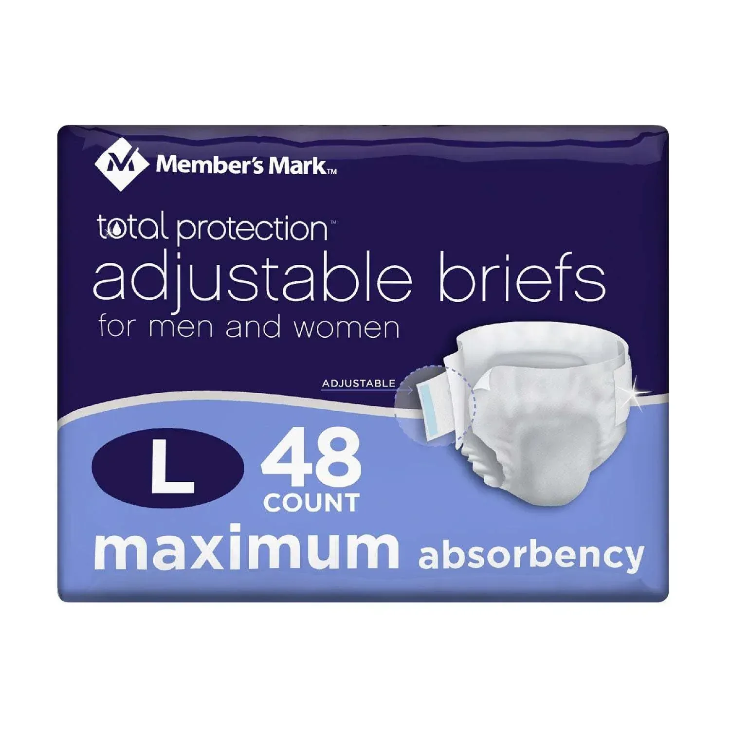 Member's Mark Total Protection Unisex Briefs - Choose Your Size - Image 4
