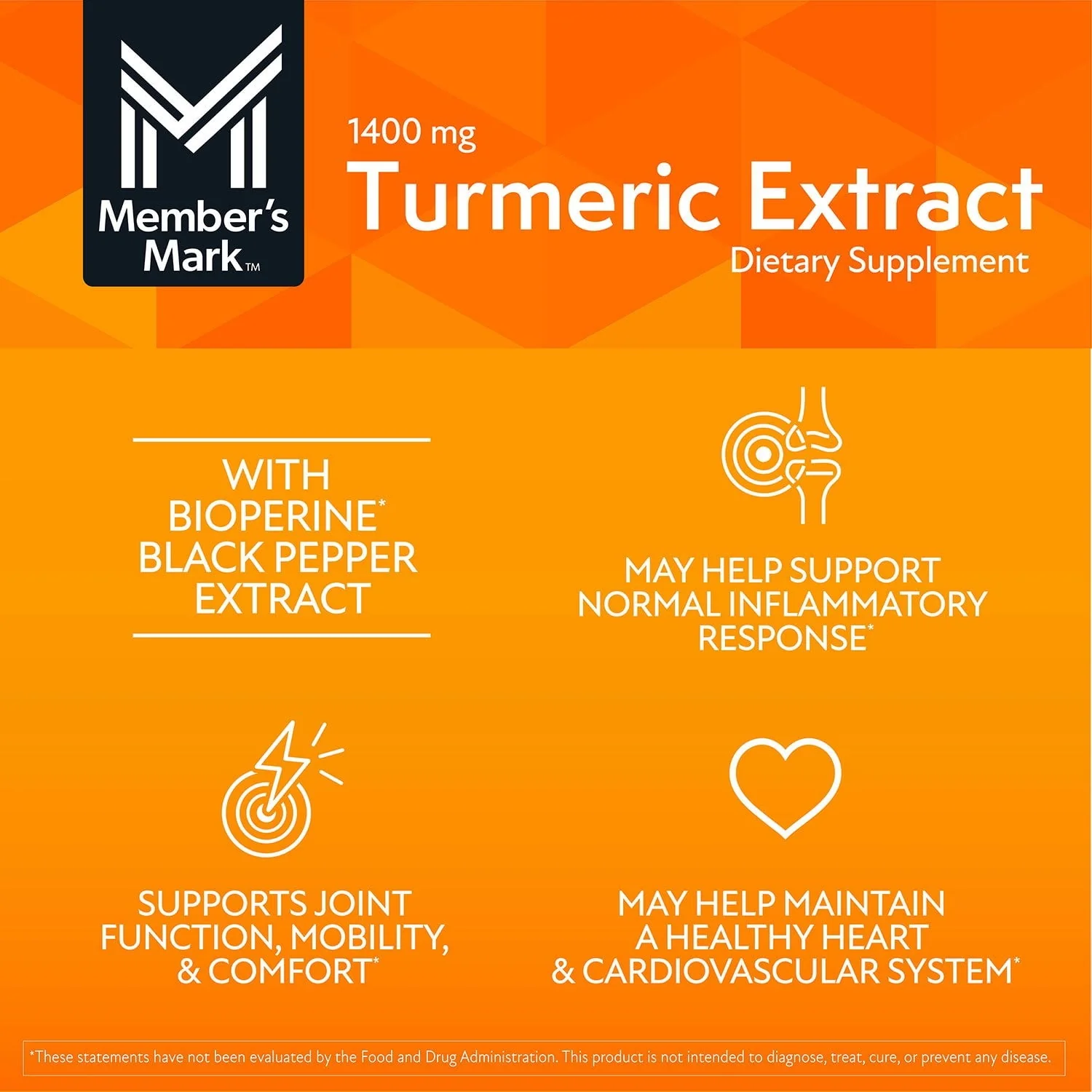 Member's Mark Turmeric Extract Dietary Supplement Capsules, 180 ct. - Image 4