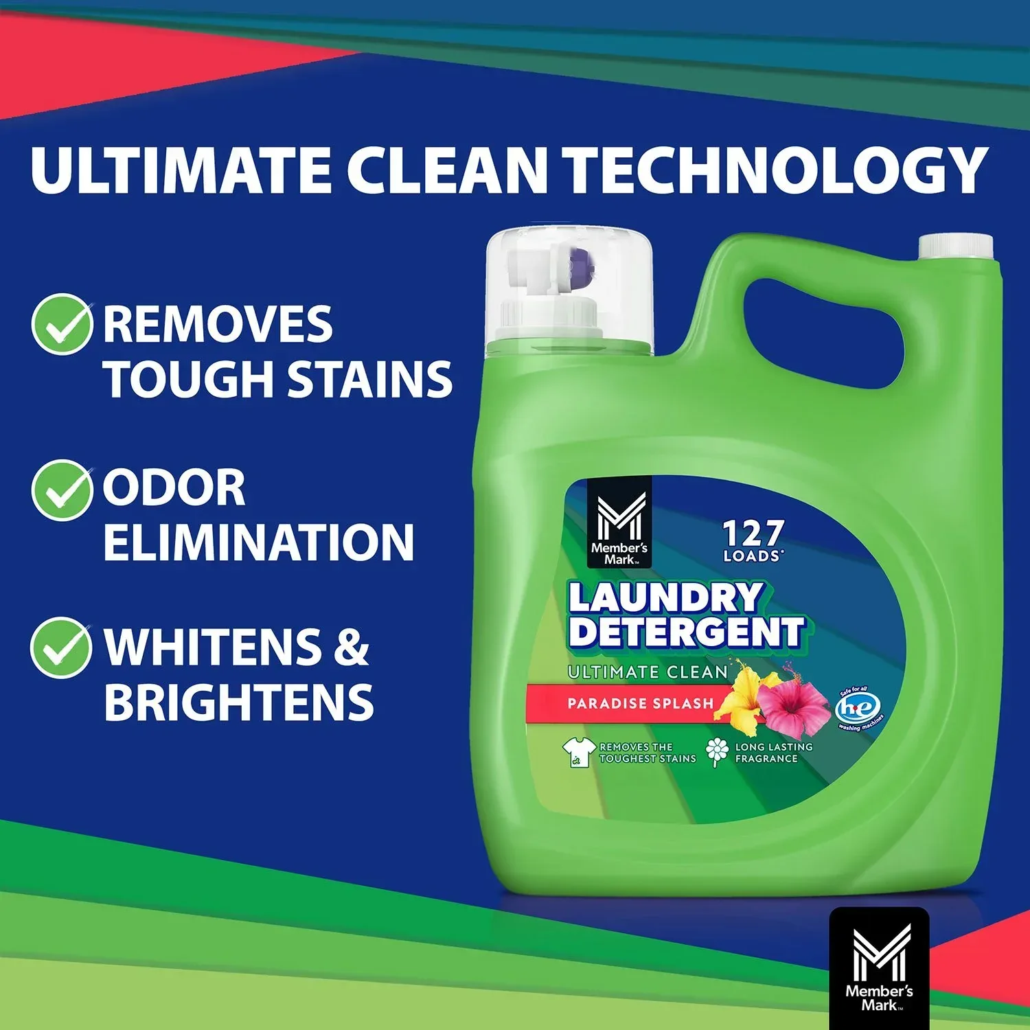 Member's Mark Ultimate Clean Liquid Laundry Detergent, Paradise Splash Scent 196 oz. - Image 8