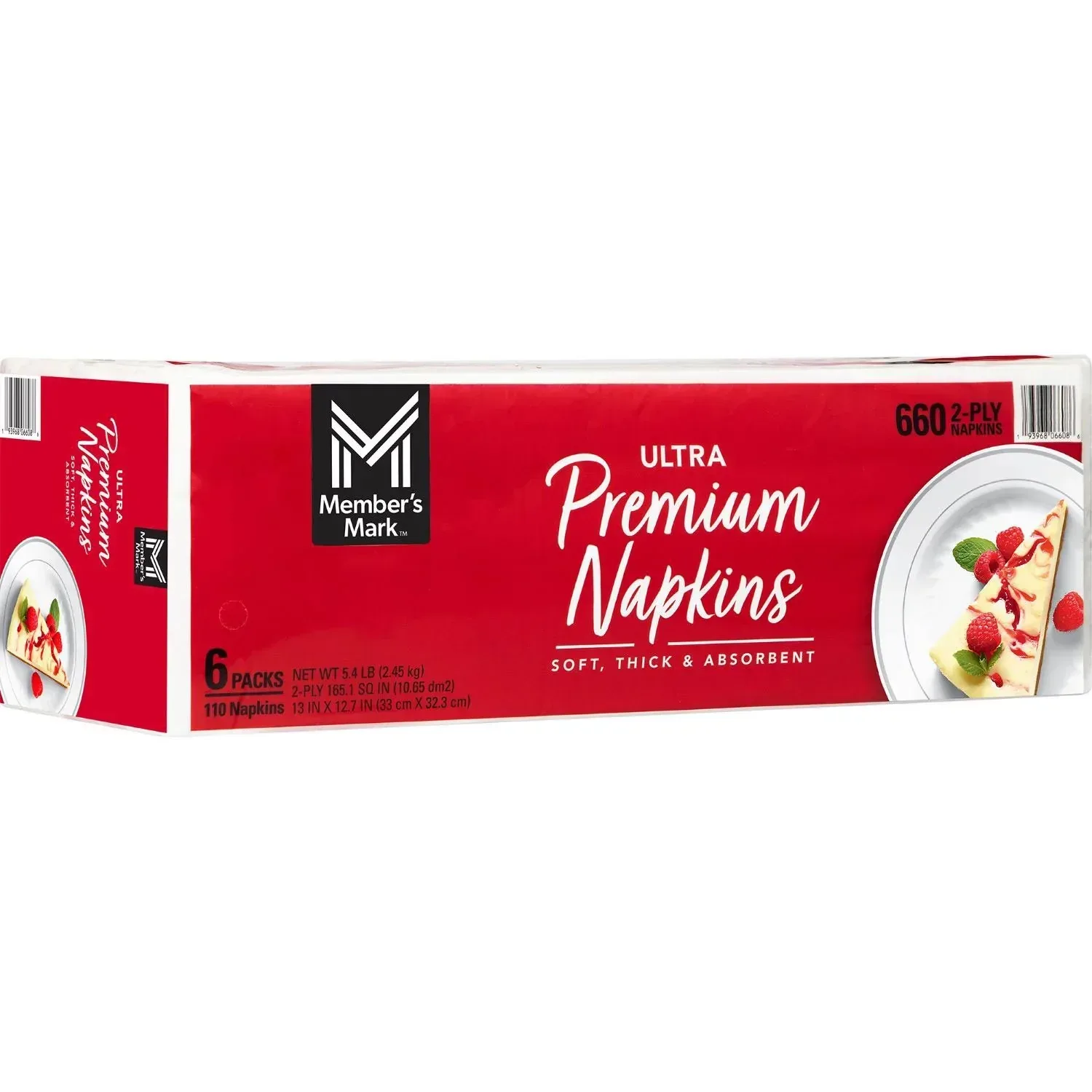 Member's Mark Ultra Premium 2-Ply White Napkins 6 pks., 110 napkins/pk. - Image 7