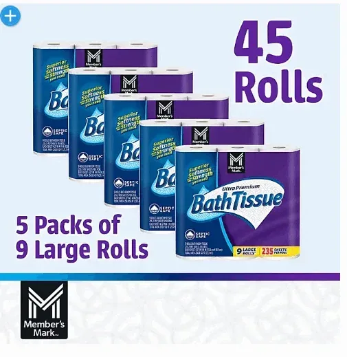 Member's Mark Ultra Premium 2-Ply Toilet Paper 45 rolls, 235 sheets/roll - Image 2