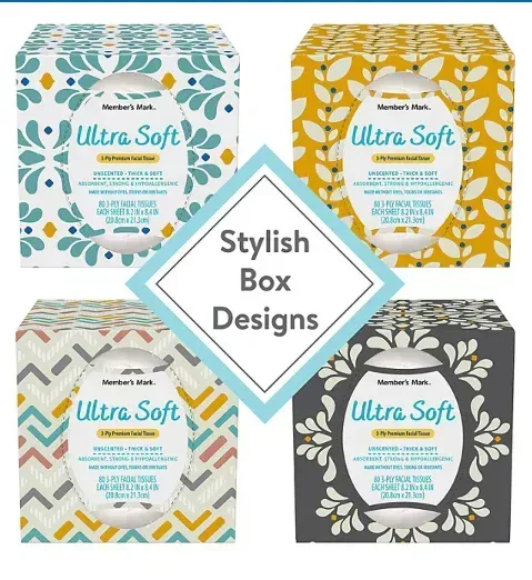 Member's Mark Ultra Soft 3-Ply Facial Tissues, Cube Boxes 80 tissues/box, 12 boxes - Image 3
