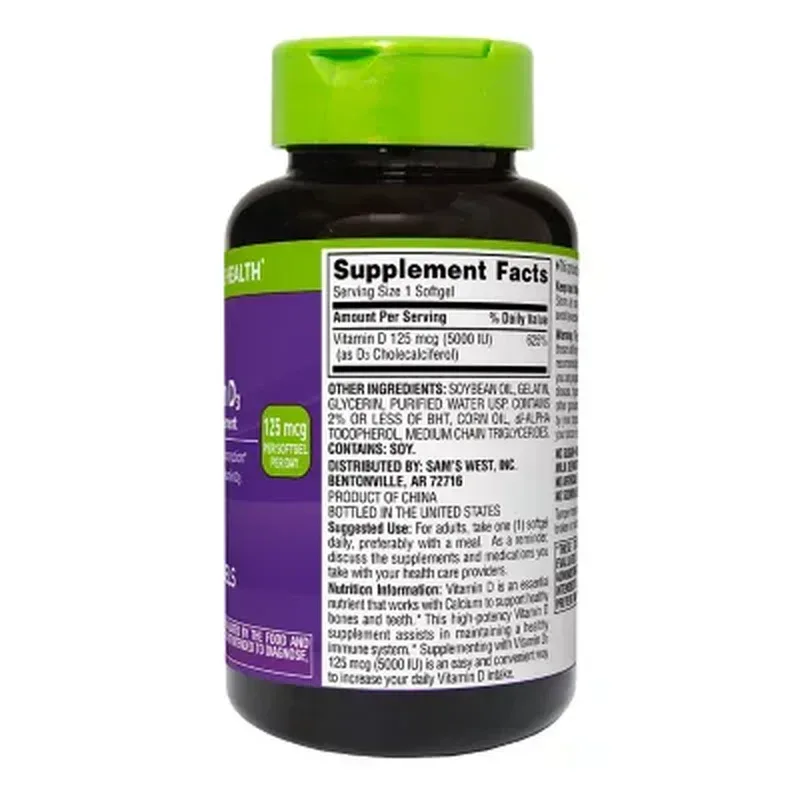 Member'S Mark Vitamin D3, 125 Mcg (5000 IU) Softgels, 400 Ct. - Image 4