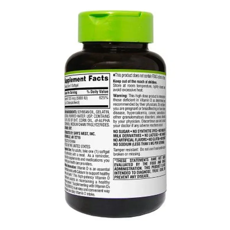 Member'S Mark Vitamin D3, 125 Mcg (5000 IU) Softgels, 400 Ct. - Image 5