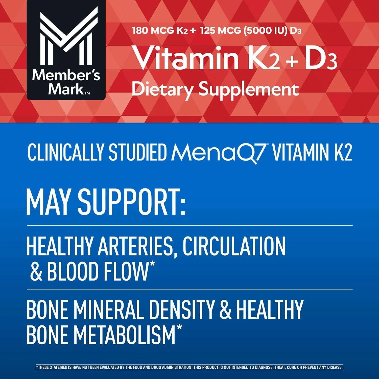 Member's Mark Vitamin K2 + D3 Softgels, 150 ct. - Image 4