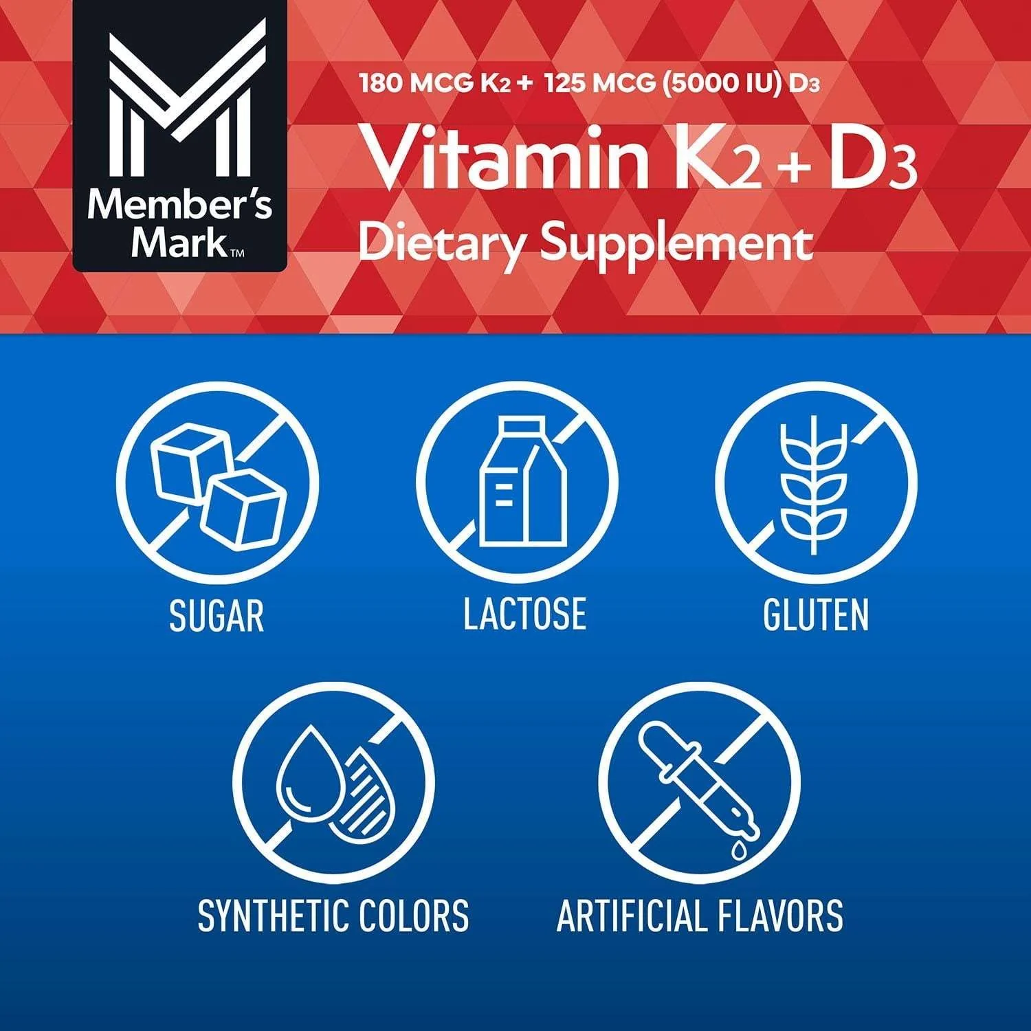 Member's Mark Vitamin K2 + D3 Softgels, 150 ct. - Image 5
