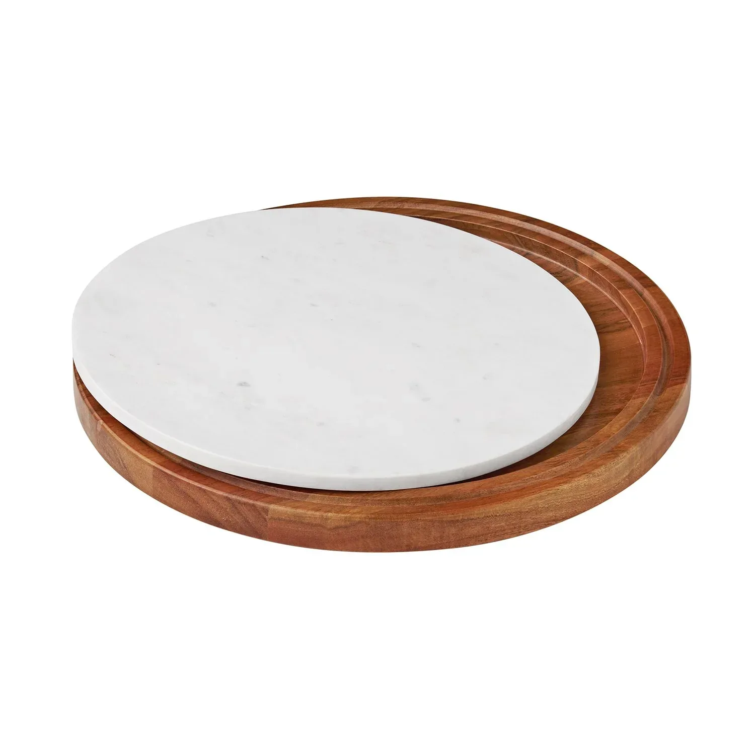 Member's Mark Wood & Marble Lazy Susan - Image 5