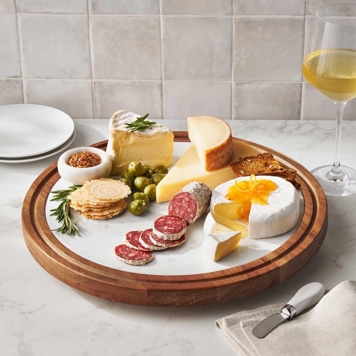 Member's Mark Wood & Marble Lazy Susan - Image 6