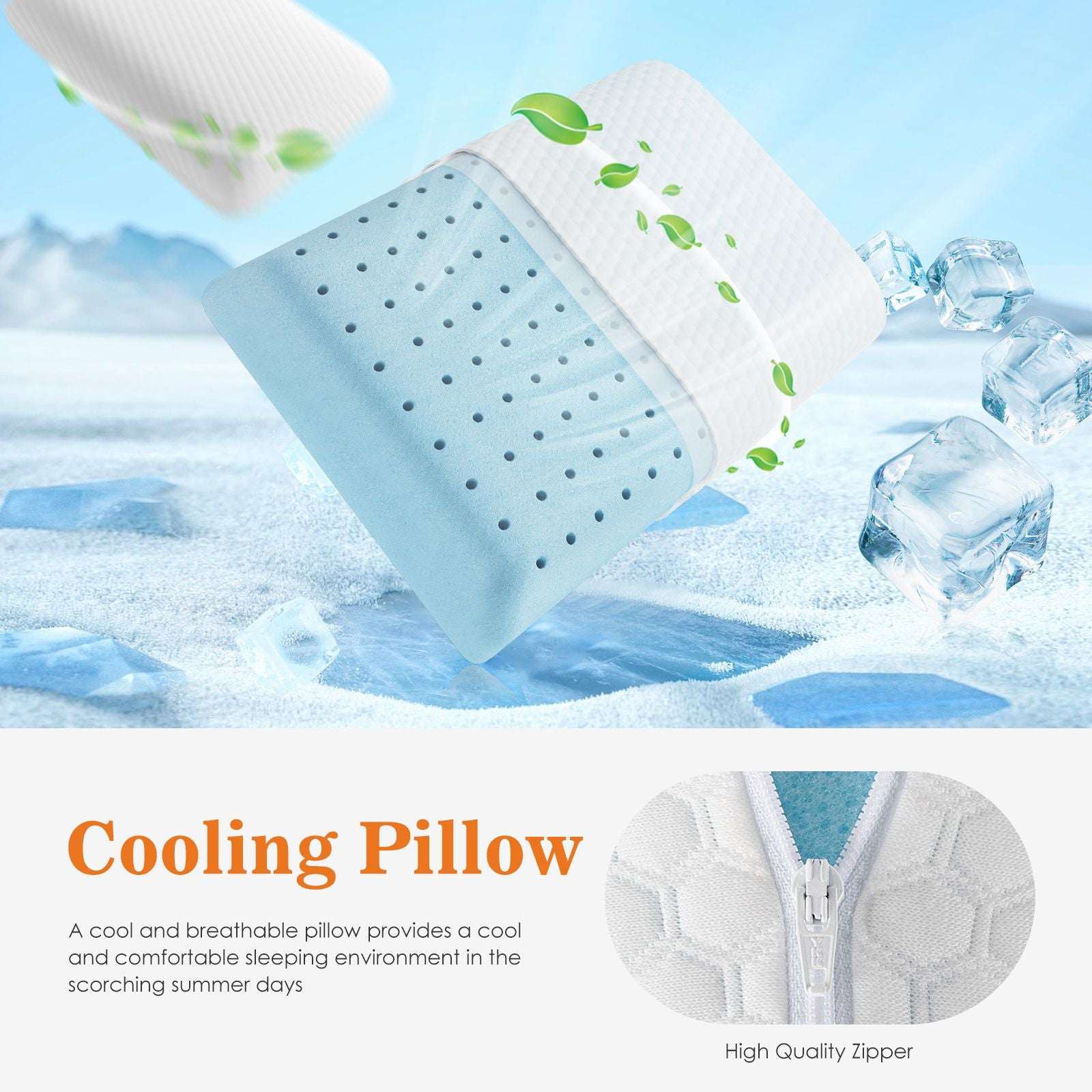 Memory Foam Pillow, Standard Size Pillows for Sleeping, Bed Pillow Soft and Comfortable, 1 Pack - Image 4