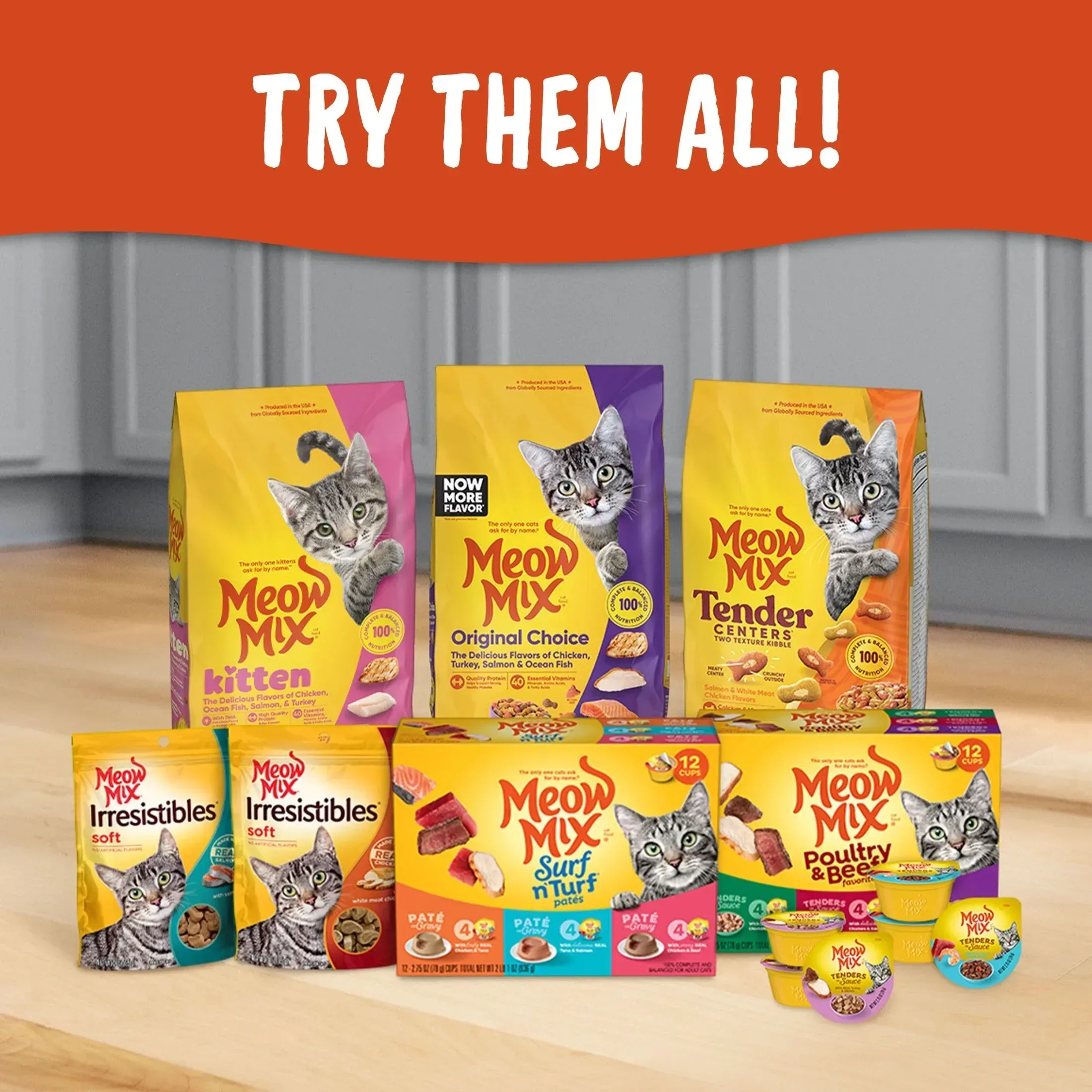Meow Mix Tender Centers Salmon & White Meat Chicken Flavors, Dry Cat Food, 14.2 lb. Bag - Image 7