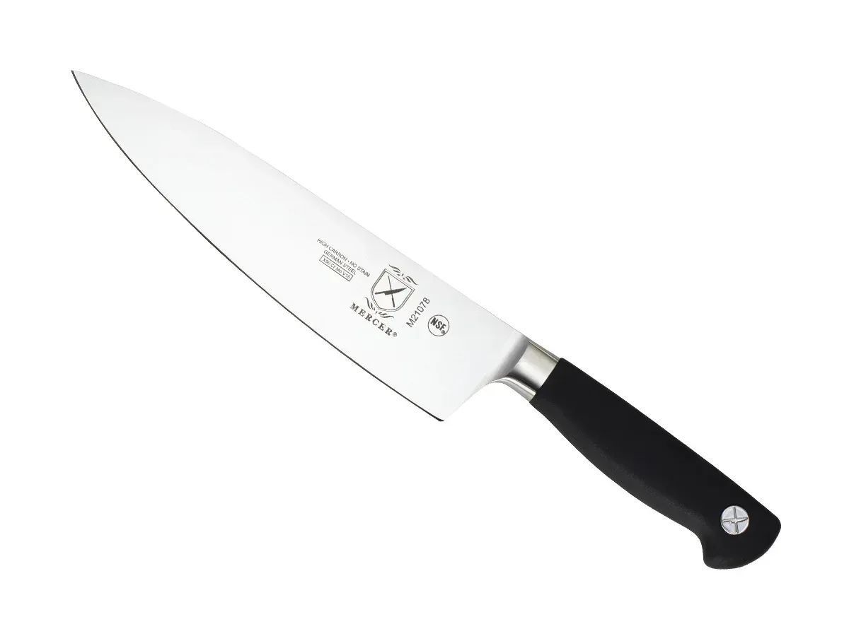 Mercer Culinary Genesis 8" Steel Short Bolster Chef's Knife, Black - Image 2