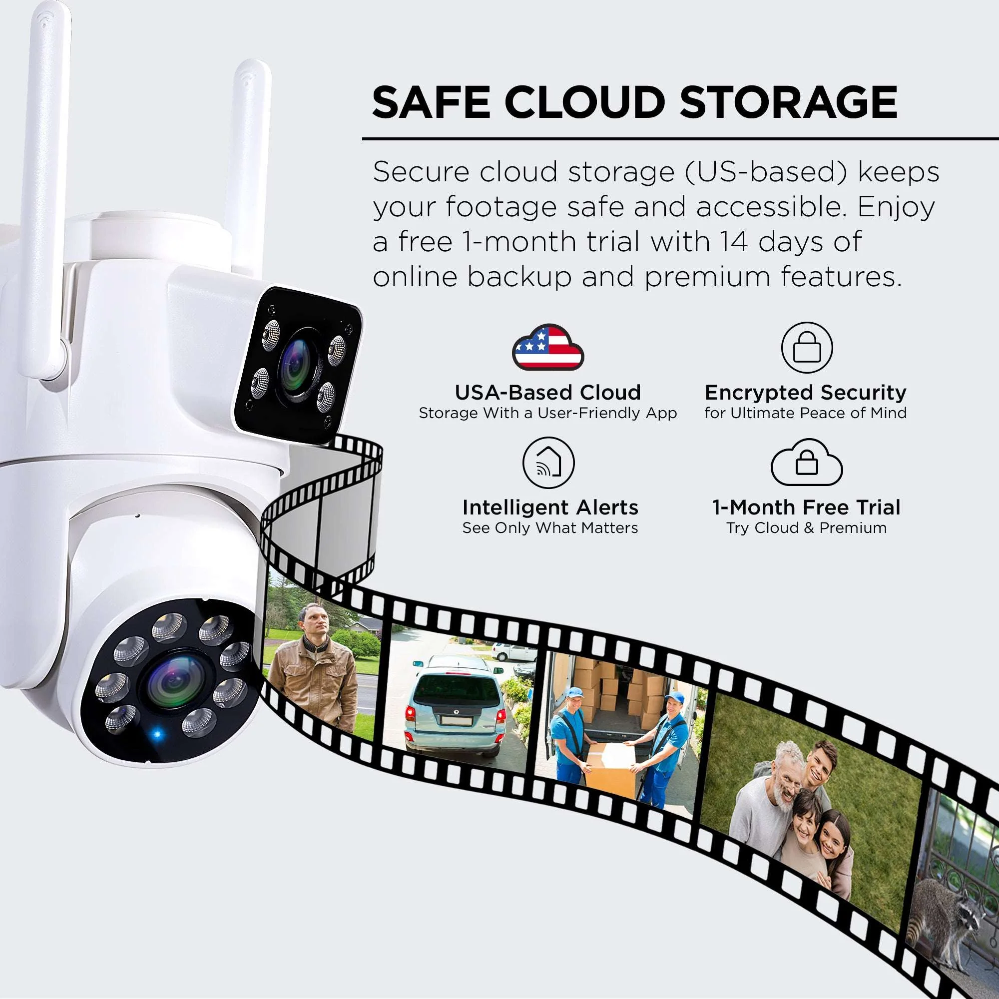 Merkury Smart Outdoor Camera 1080p - Dual Lens Pan-Tilt Security Cam, White (1-Pack) - Image 11