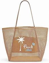 Mesh Beach Tote Bag, Extra Large, Waterproof Inner Pocket, Perfect for Beach, Pool, Travel & Family, Brown - Image 2