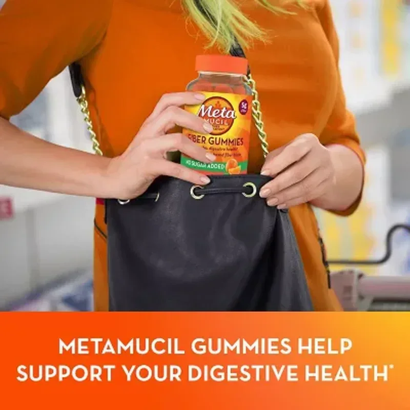 Metamucil Fiber Gummies, No Sugar Added, Orange Flavor (180 Ct.) - Image 6