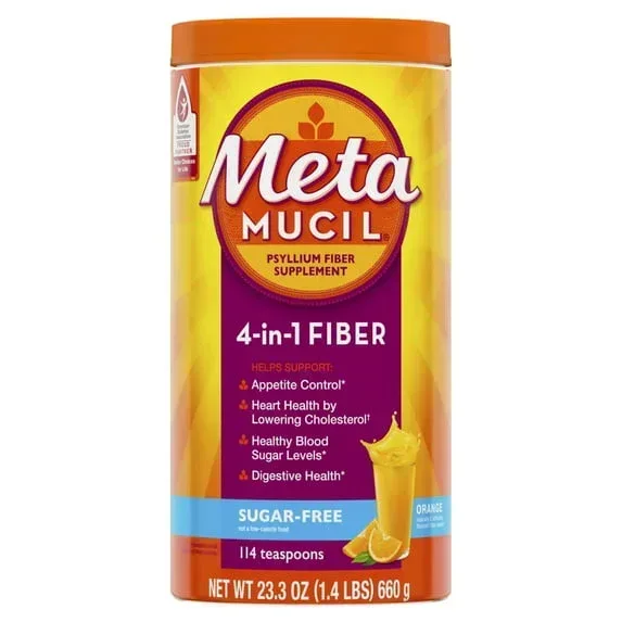 Metamucil Sugar-Free Fiber Supplement Powder for Daily Digestive Health, Orange Flavor, 30 Servings - Image 11