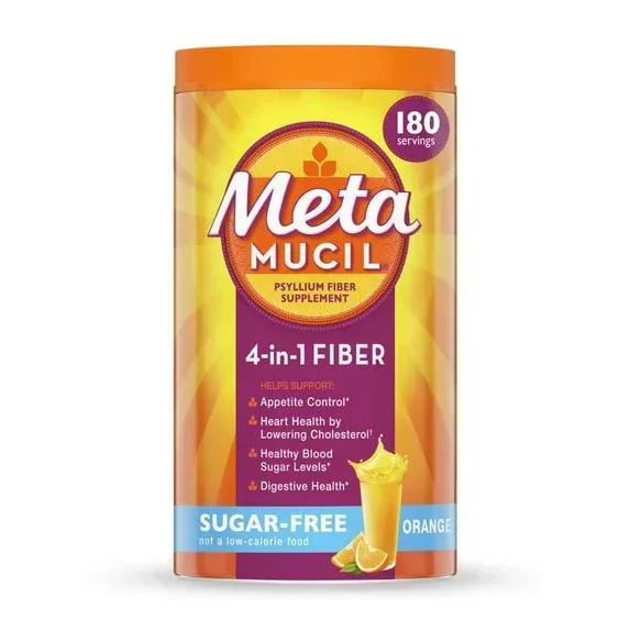 Metamucil Sugar-Free Fiber Supplement Powder for Daily Digestive Health, Orange Flavor, 30 Servings - Image 16