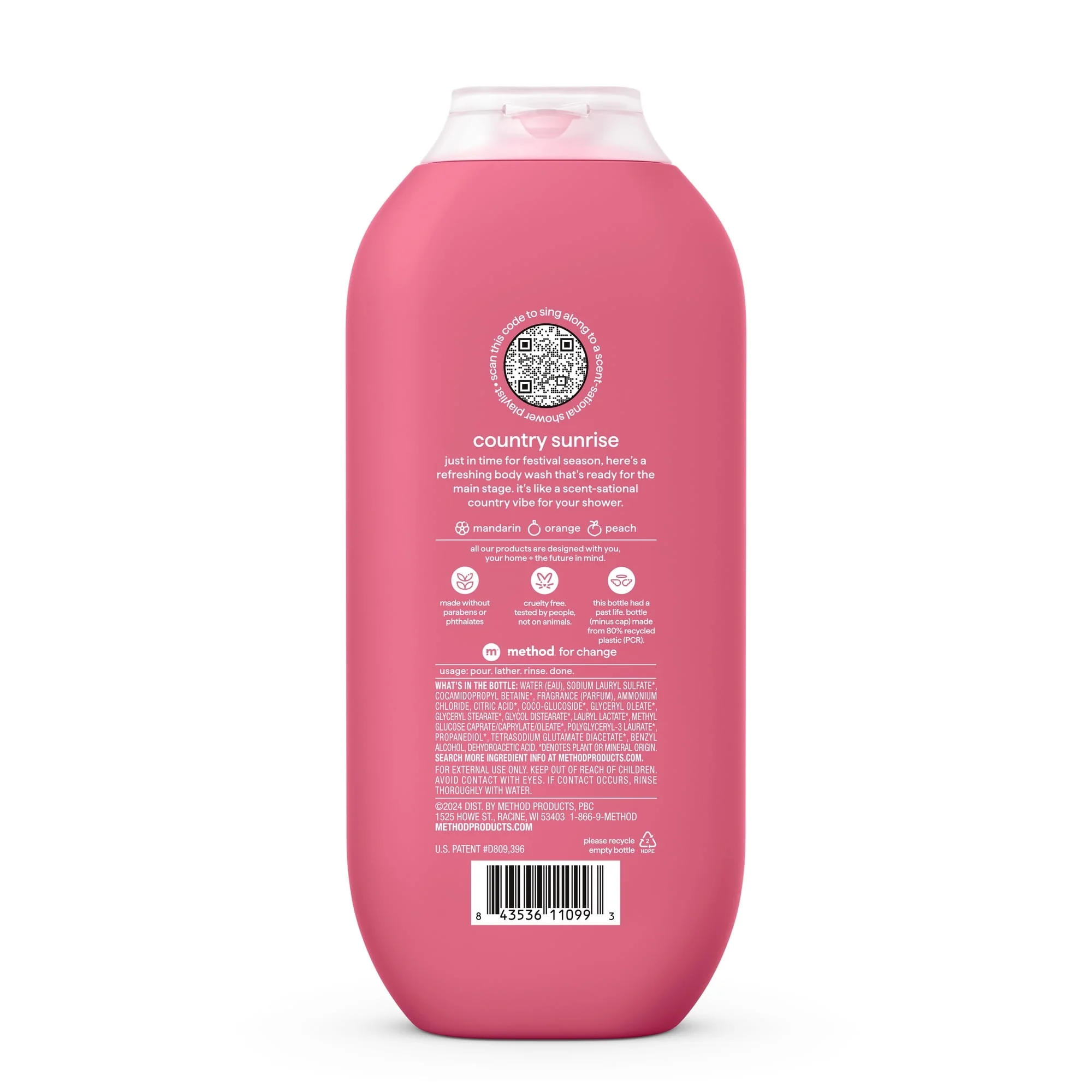 Method Limited Edition Body Wash, Country Sunrise with notes of Mandarin, Orange and Peach, 18oz - Image 5