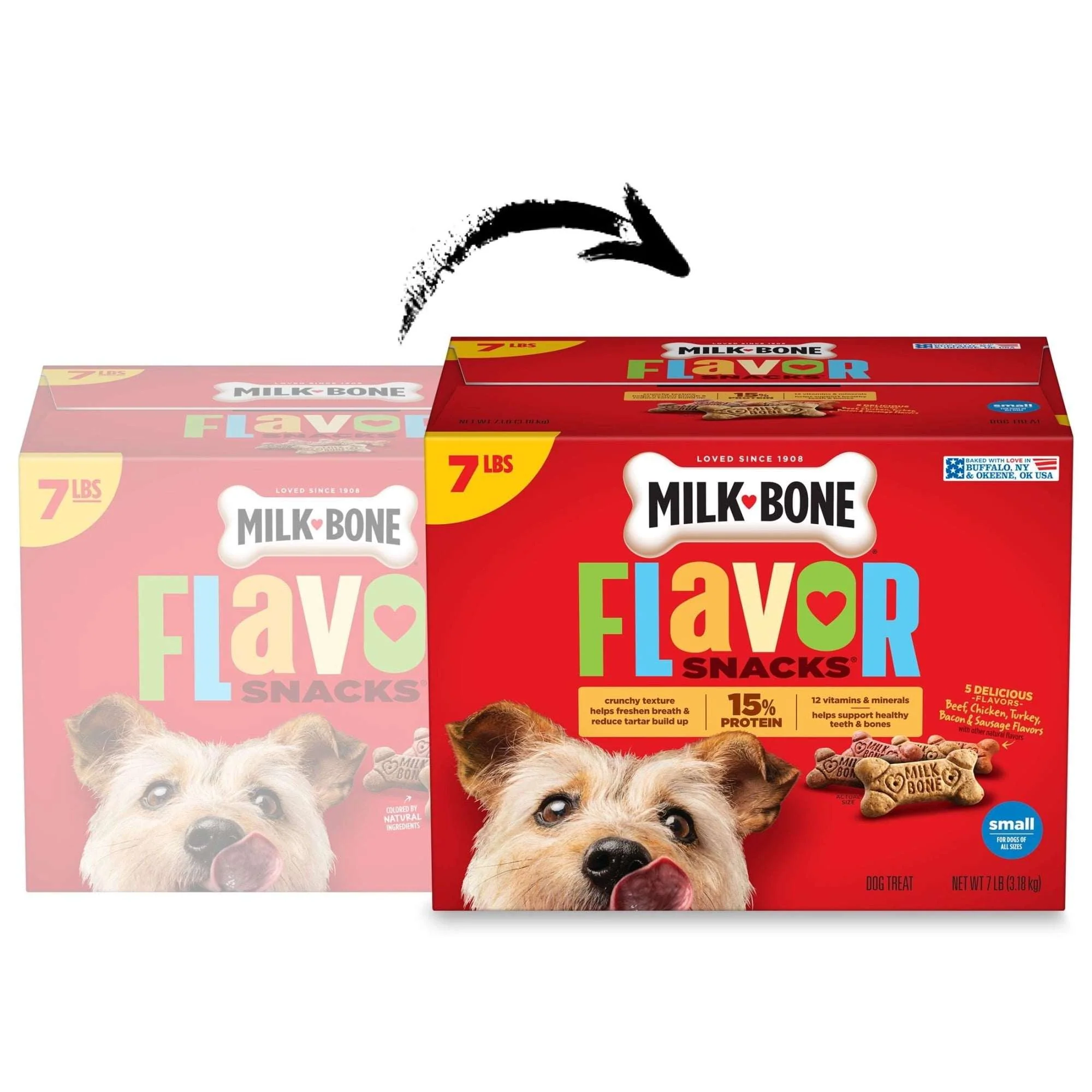 Milk Bone Flavor Snacks Small Dog Biscuits, Flavored Crunchy Dog Treats - Image 2