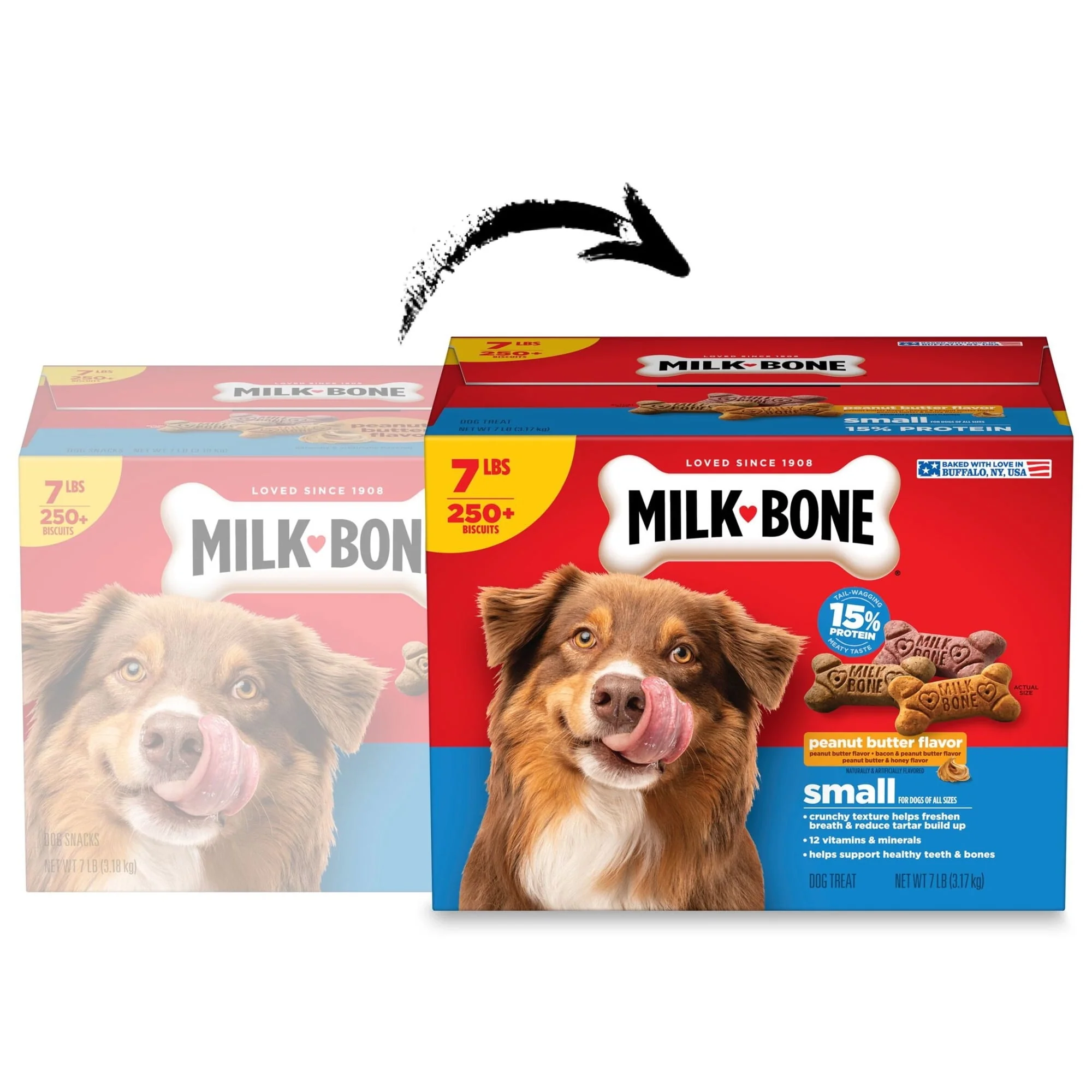 Milk Bone Peanut Butter Flavor Dog Biscuits, Naturally & Artificially Flavored, 7 Lb. Box - Image 2