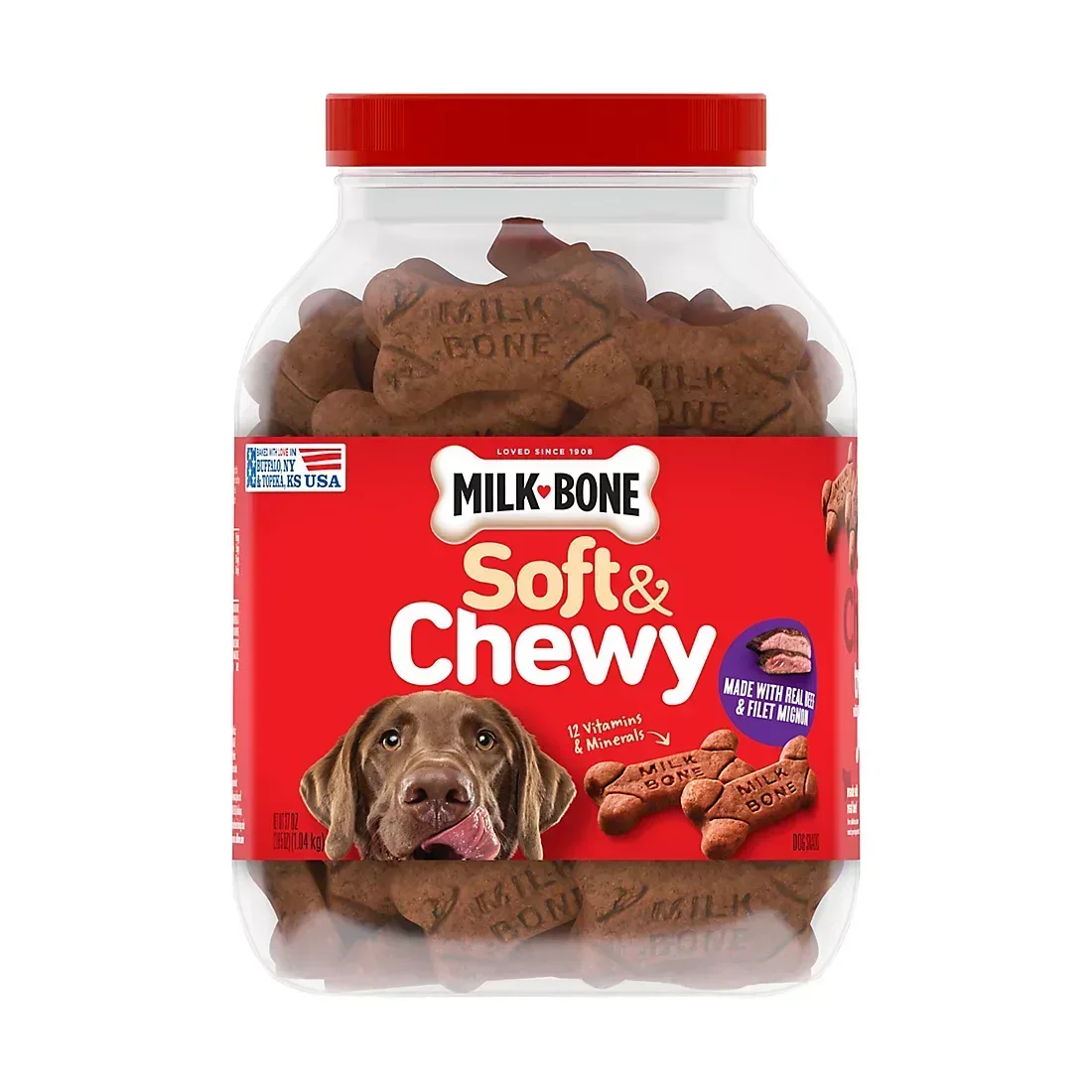 Milk-Bone Soft & Chewy Dog Treats - Beef & Filet Mignon with Chuck Roast, 37 oz.