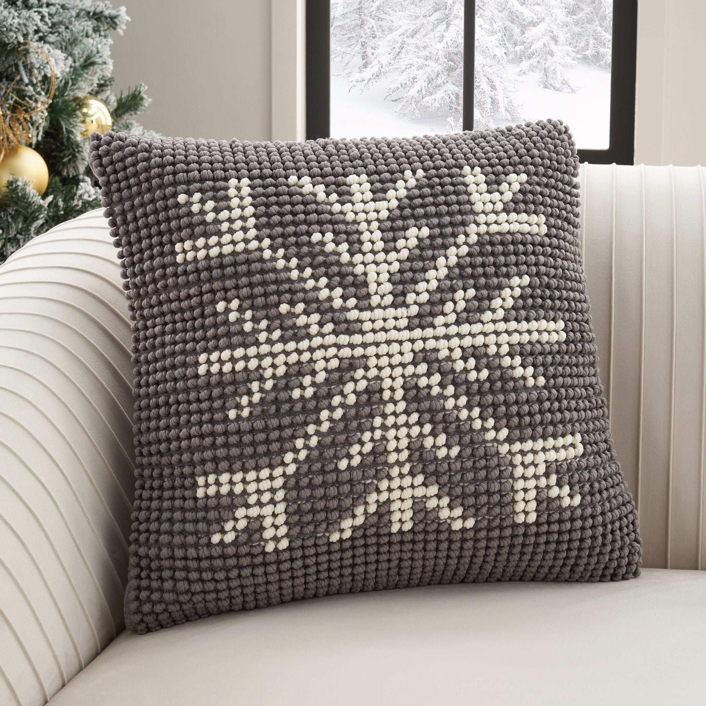 Mina Victory Loop Holiday Pillow, 22” x 22" - Image 3