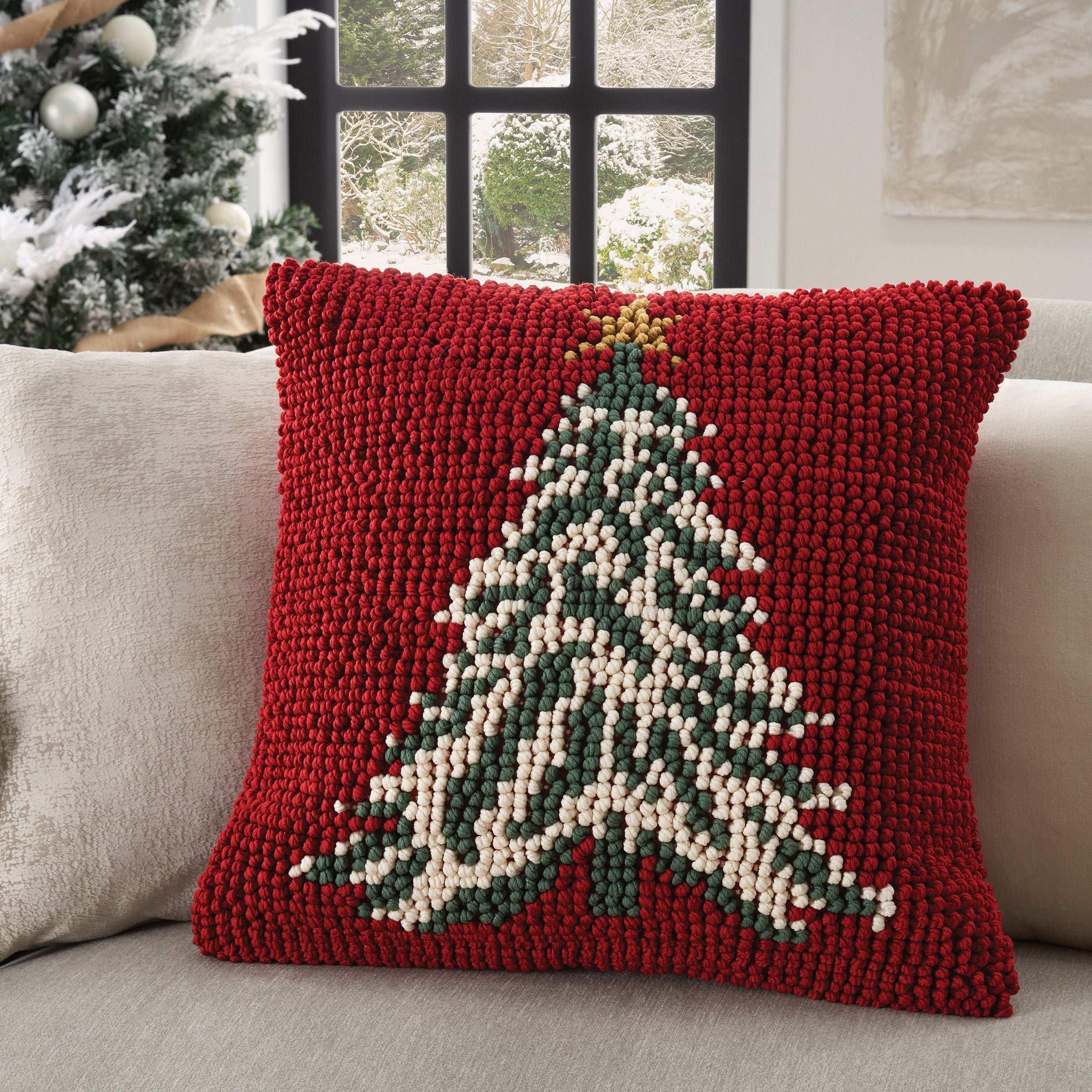 Mina Victory Loop Holiday Pillow, 22” x 22" - Image 4