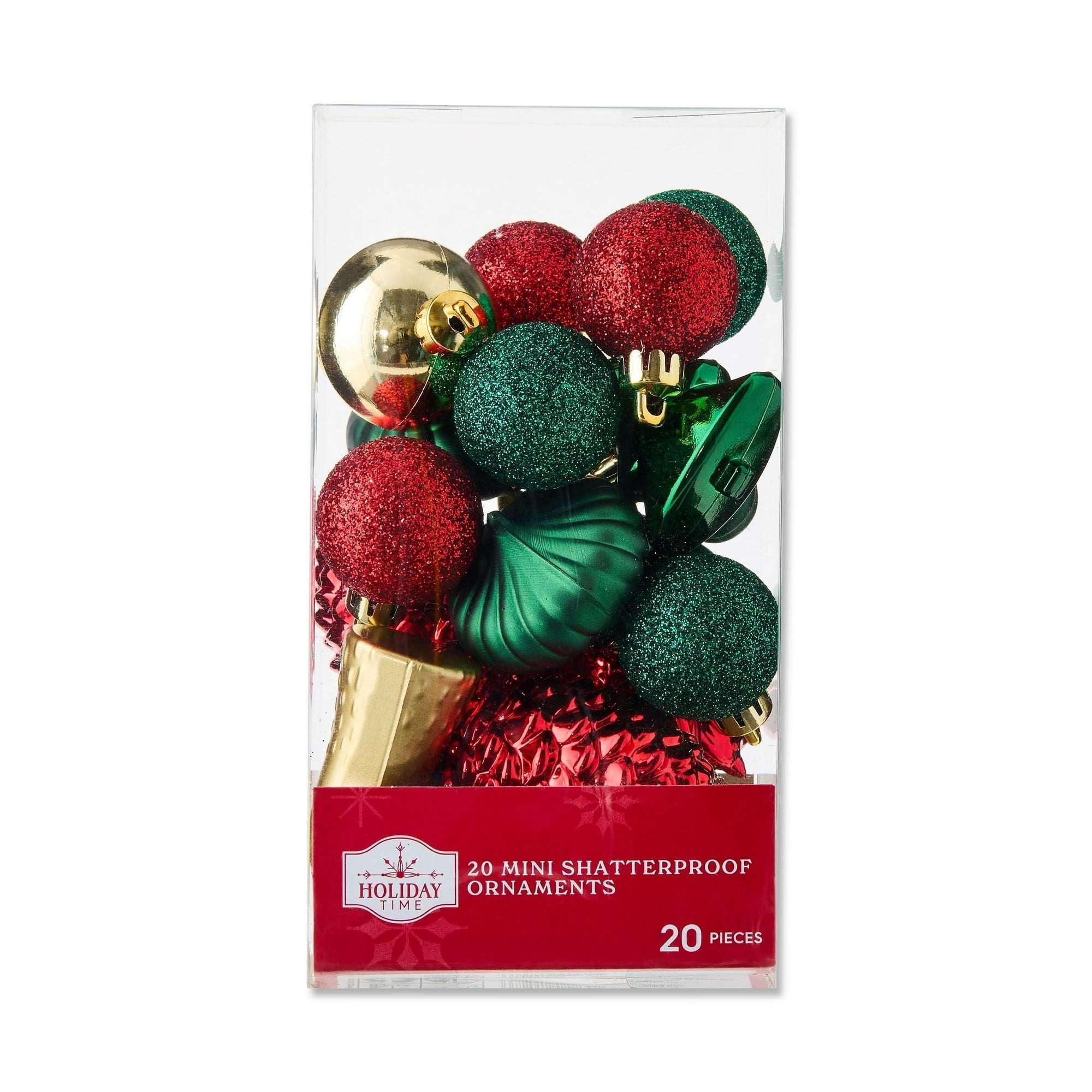 Mini Red Multi-Textured Shatterproof Christmas Ornaments, 20 Count, by Holiday Time - Image 2