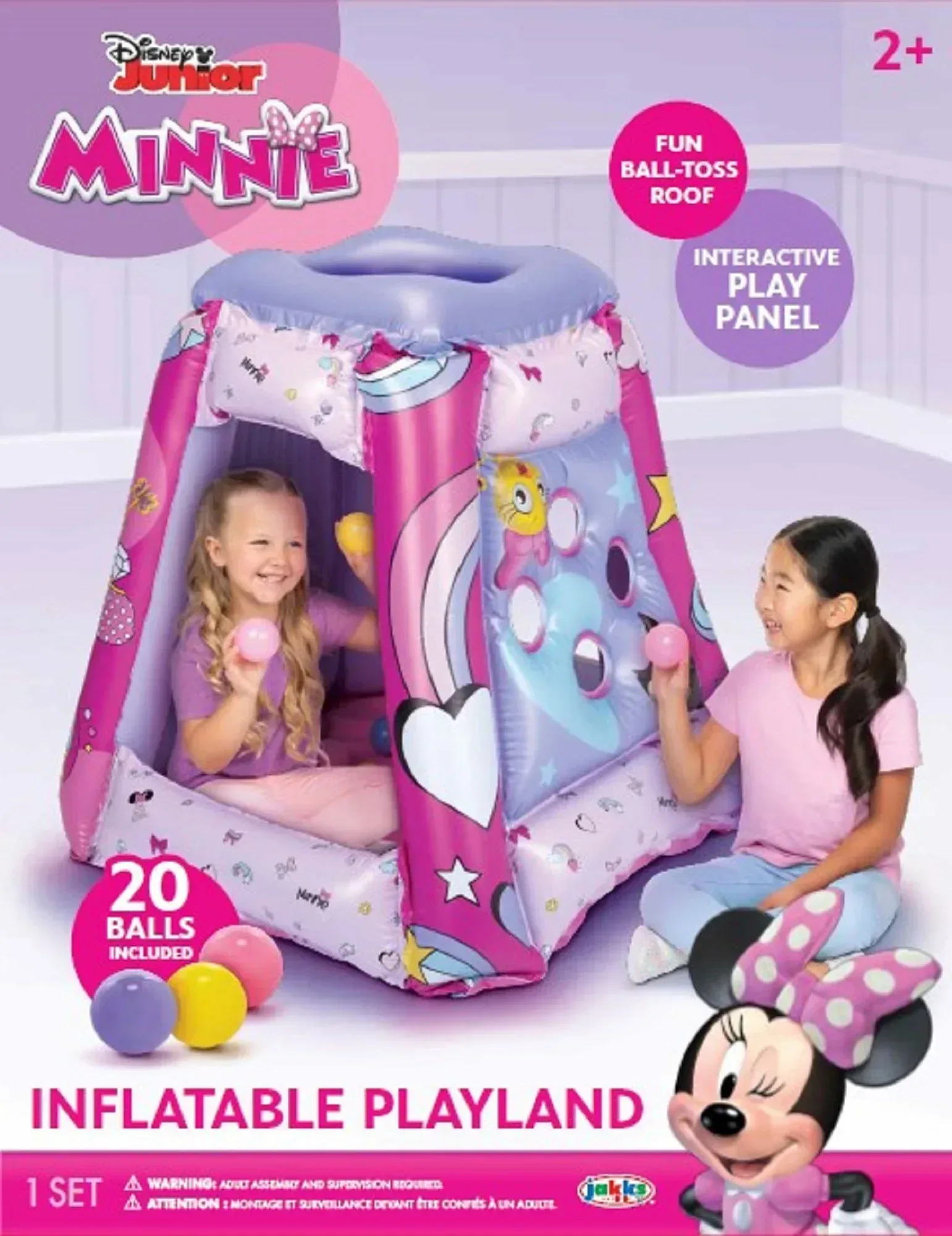 Minnie Mouse Preschool Indoor Inflatable Ball Pit Playland with 20 Soft Flex Balls, Ages 2-4, Pink - Image 4