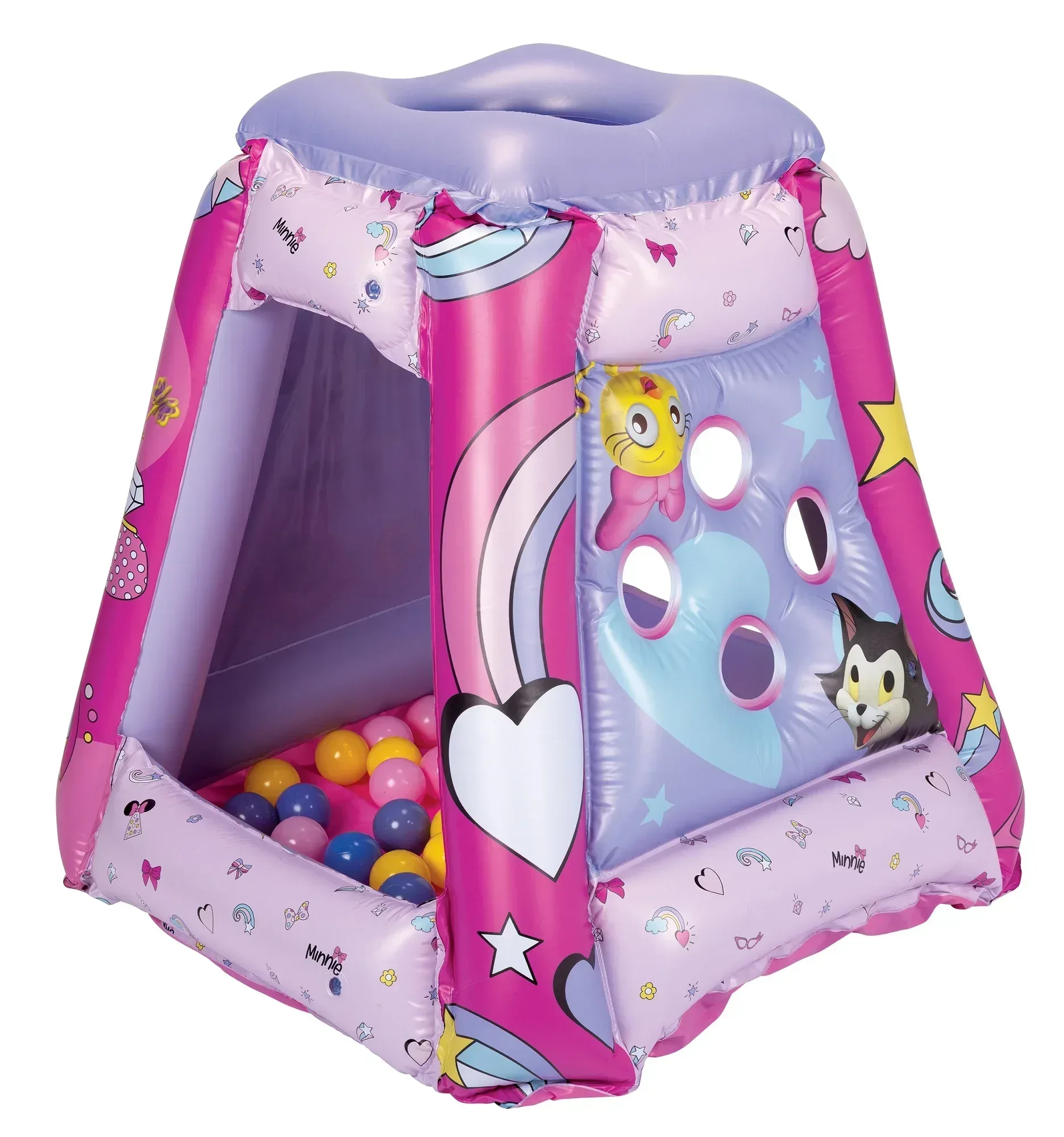 Minnie Mouse Preschool Indoor Inflatable Ball Pit Playland with 20 Soft Flex Balls, Ages 2-4, Pink - Image 8