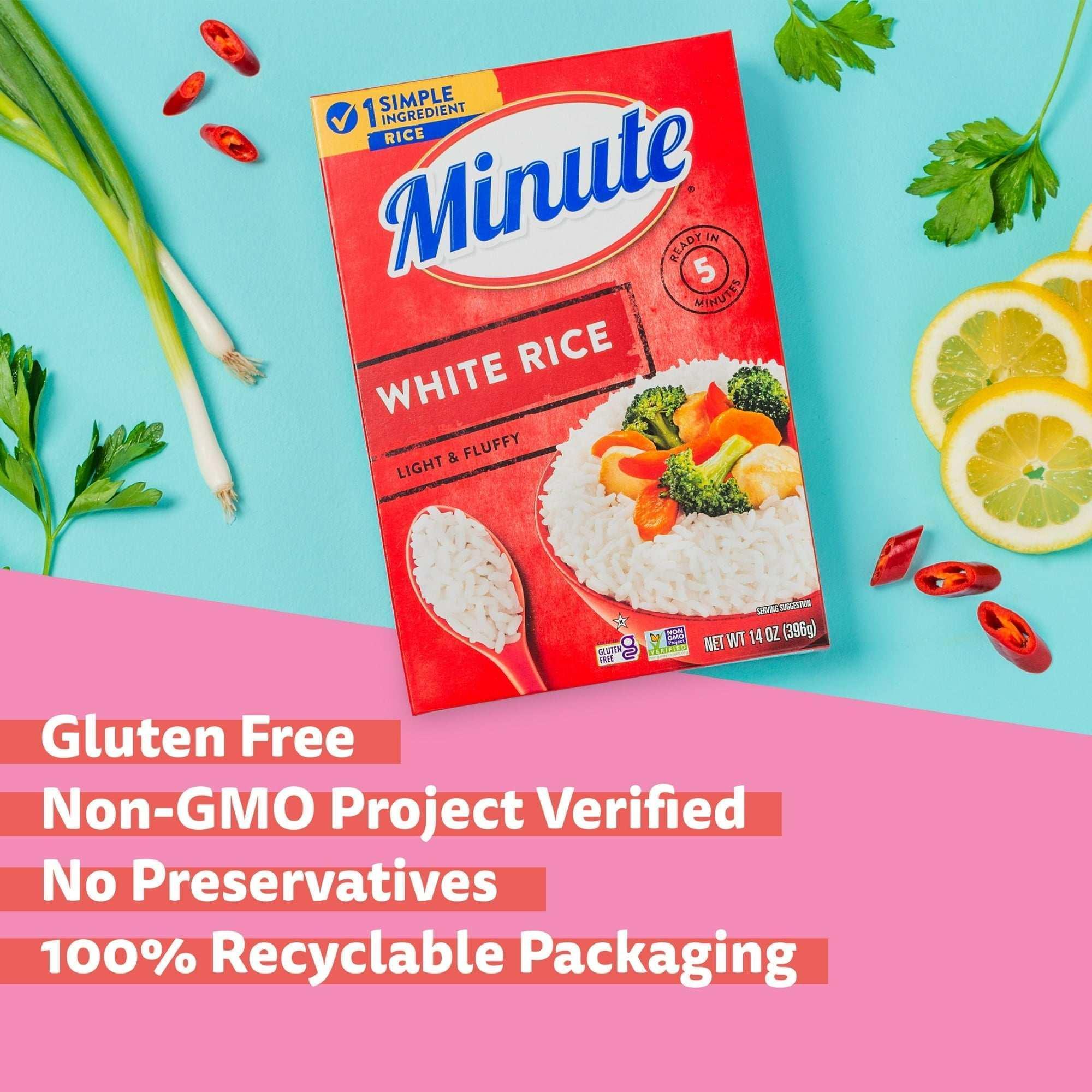 Minute Instant White Rice, Light and Fluffy, Gluten Free, 14 oz - Image 2