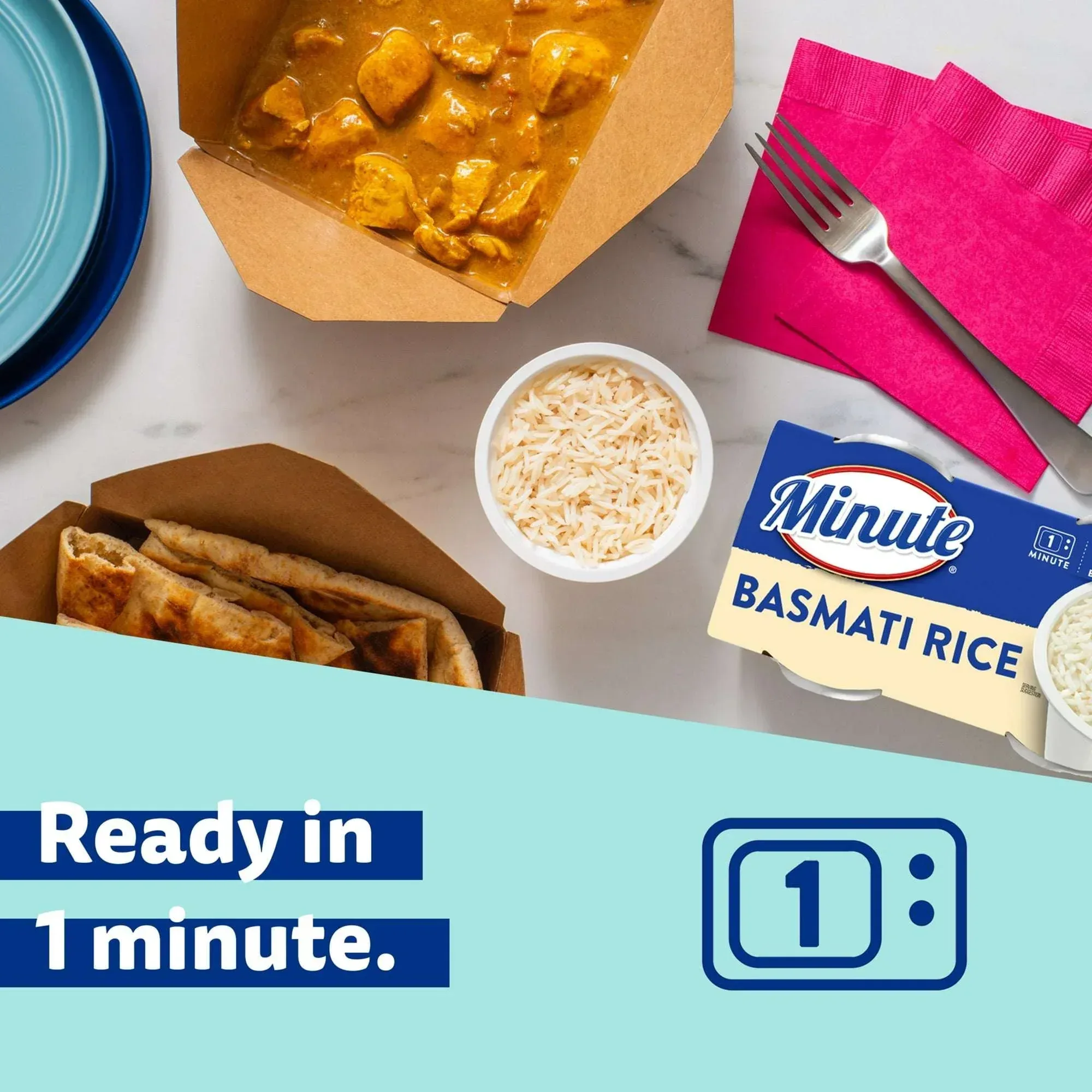 Minute Ready to Serve Basmati Rice, Quick and Easy Cups, Gluten Free, 8.8 oz, 2 Ct - Image 2