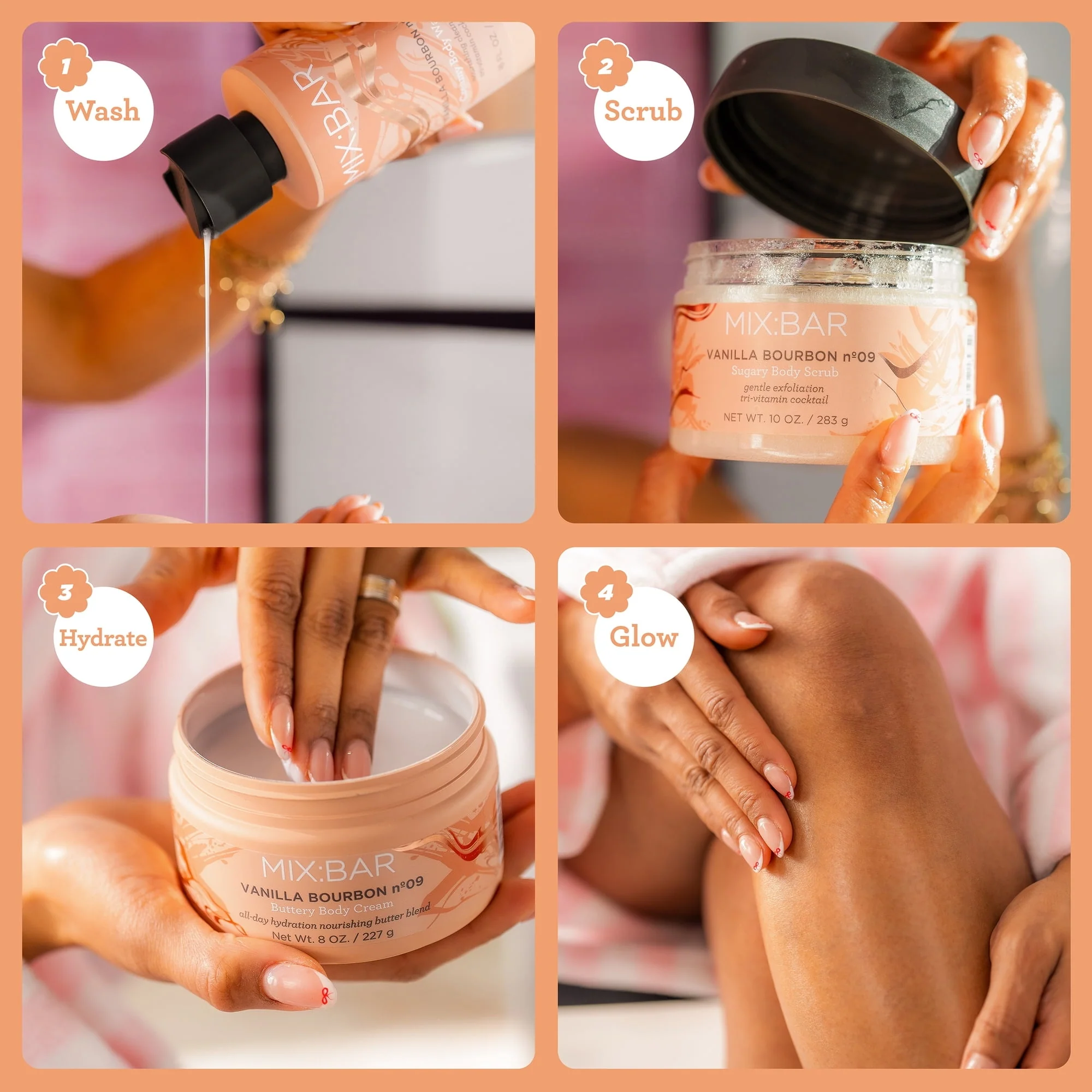 MIX:BAR Vanilla Bourbon Body Wash with Vitamin E and Niacinamide, 16fl oz - Image 4