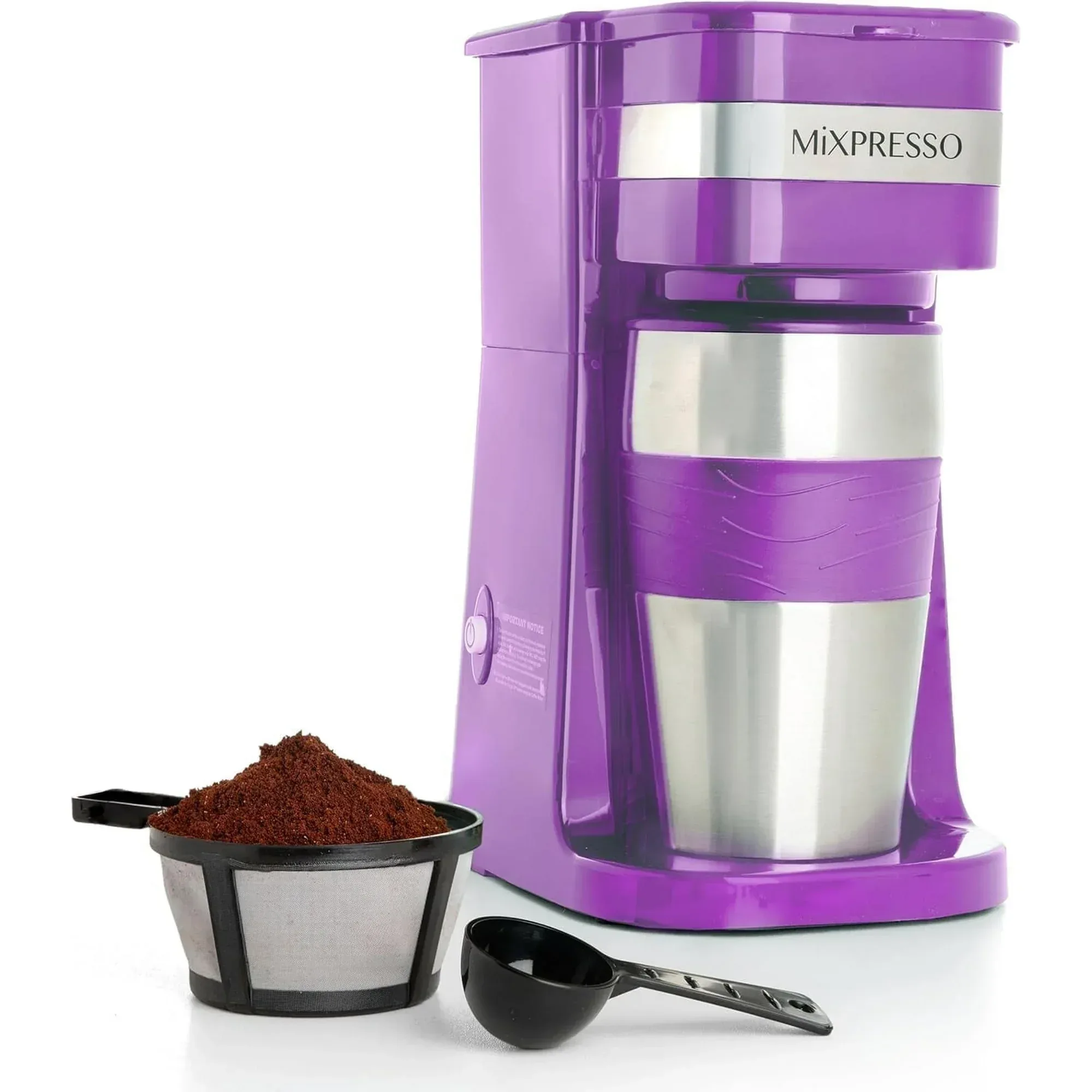 Mixpresso 1-Cup Drip Coffee Maker, Personal Single Serve Coffee Maker & 14oz Travel Mug - Image 11