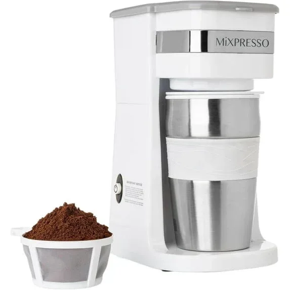Mixpresso 1-Cup Drip Coffee Maker, Personal Single Serve Coffee Maker & 14oz Travel Mug - Image 13