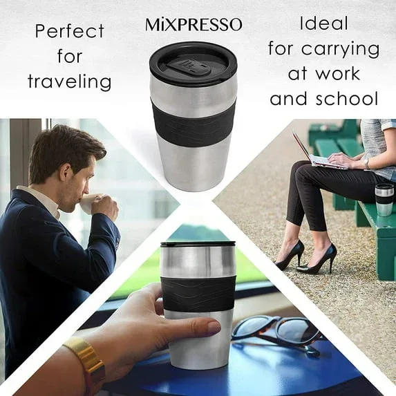 Mixpresso 1-Cup Drip Coffee Maker, Personal Single Serve Coffee Maker & 14oz Travel Mug - Image 2