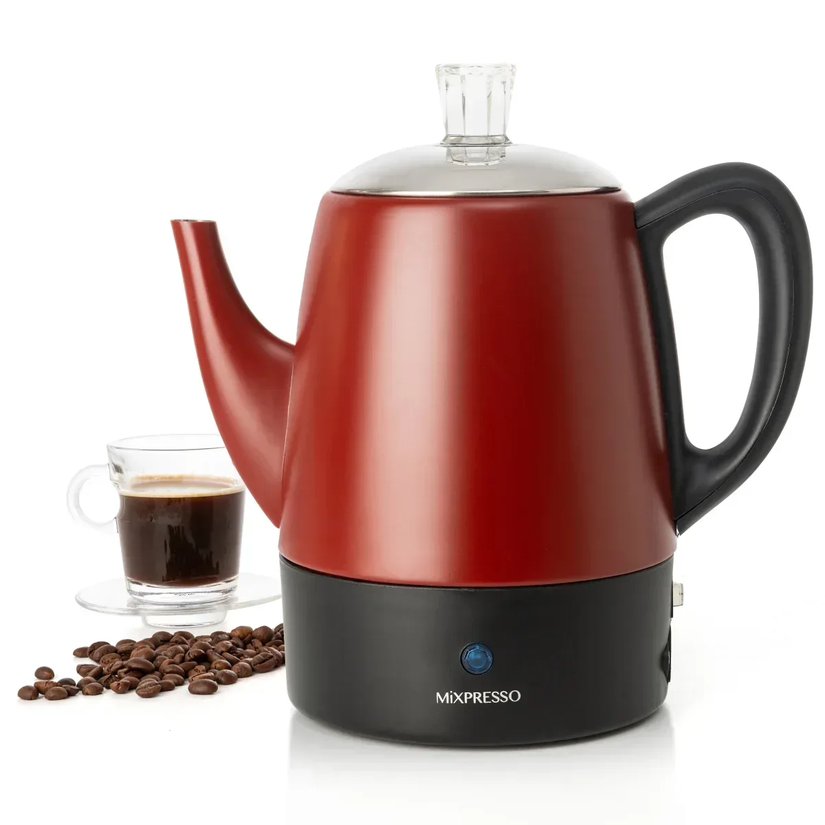 Mixpresso Percolator Coffee Pot Electric 10 Cup, Stainless Steel Coffee Maker, Coffee Percolator Electric With Keep Warm Function, 10 Cups Stainless Steel Perculator With Basket (Shiny Blue) - Image 10