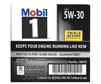 Mobil 1 Advanced Full Synthetic Motor Oil 5W-30, 6 pk./1 qt.