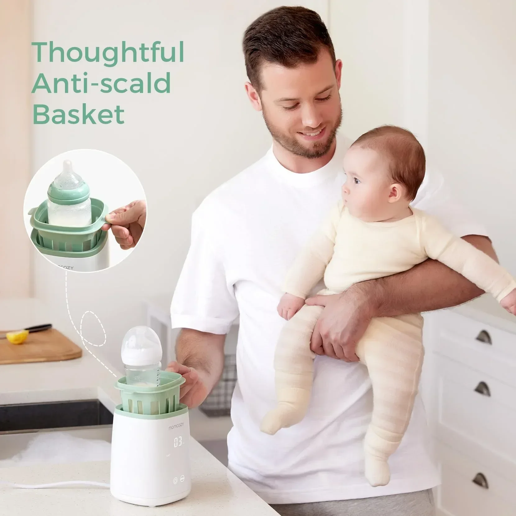 Momcozy Baby Bottle Warmer, 6-in-1 Smart Temperature Control, Fast Baby Food Heater, Steam Sterilizer & Momcozy Breastmilk Storage Bags, Temp-Sensing Discoloration Milk Storage Bags, 180ml/120 Count - Image 2