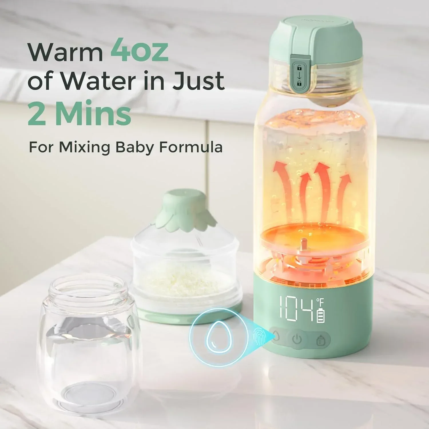 Momcozy Portable Milk Warmer for Travel – Dual Heating Modes for Breast Milk and Momcozy Portable Bottle Brush Set - Baby Bottle Cleaner Kit - Image 9