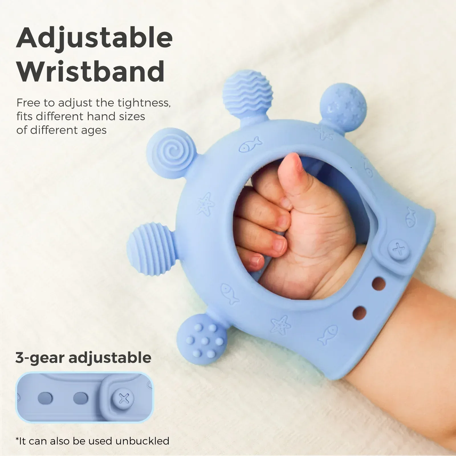 Momcozy Silicone Baby Teether Diver Blue, Teething Relief Toys for Infant 0-12 Months, 1 Count - Image 4